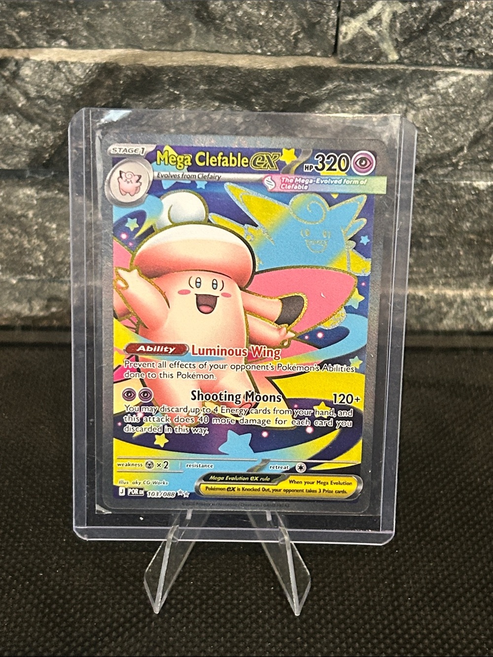 Pokemon Mega Clefable EX 103/088 Full Art Holo from the Perfect Order Set M/NM